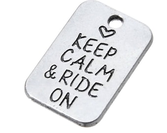 5 pieces "Keep calm......." Tibetan silver charm US Shipper Mailed Quickly!