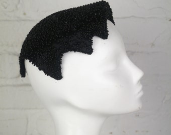 Oval Room Black Beaded Hat Ohrbachs