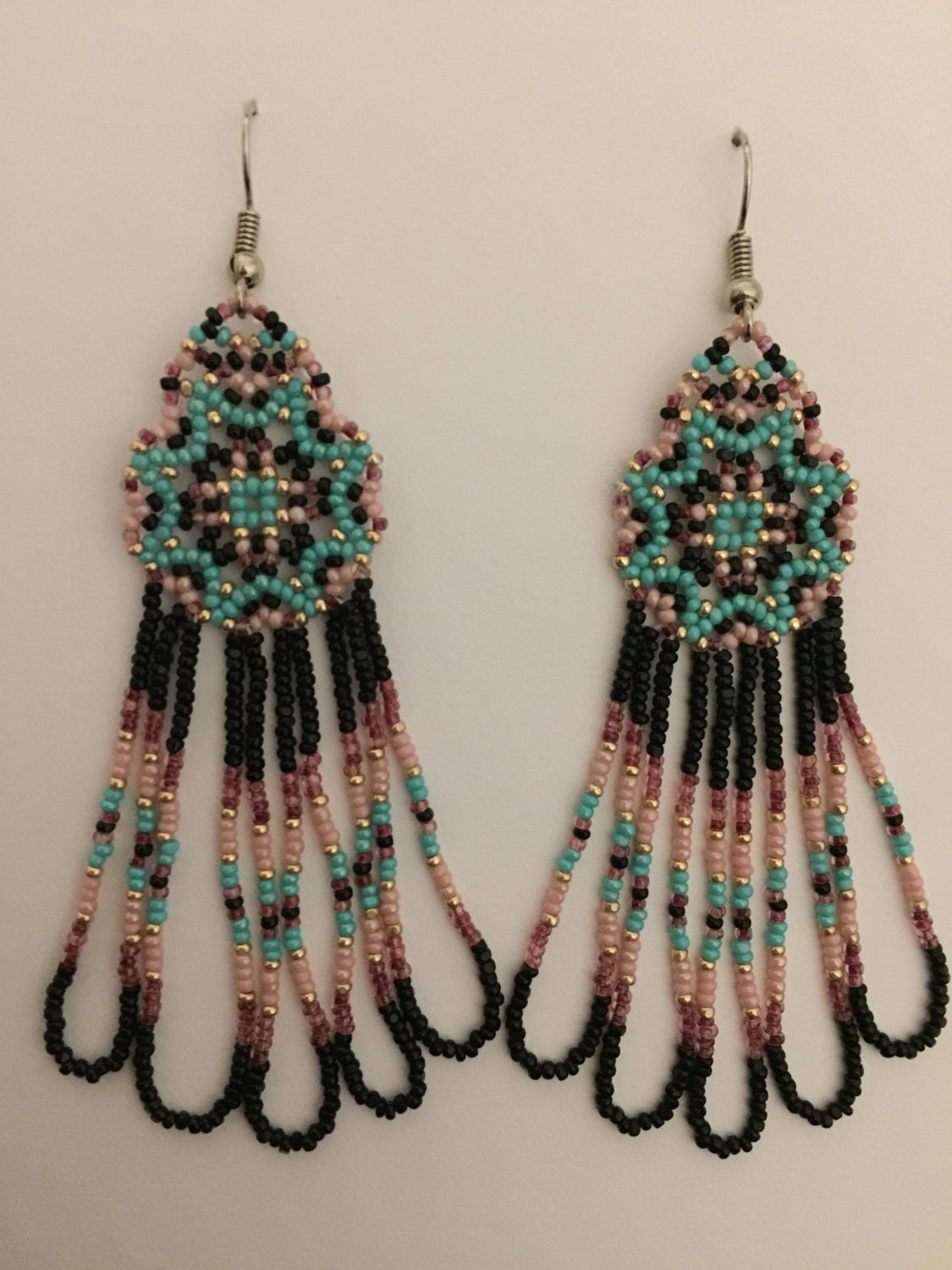 Handmade Native American Beaded Earrings 4701