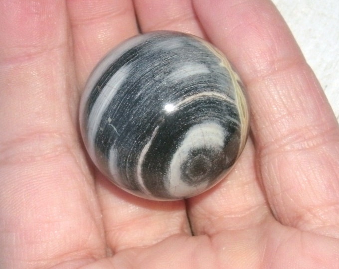 Silver Leaf Jasper Sphere, pocket stone, round, polished, Jasper sphere, meditation stone, semi precious, includesrosewood stand, gift