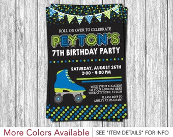 Roller Skating Invitation - Roller Skate Birthday Invitations - Roller Skating Party Invitations