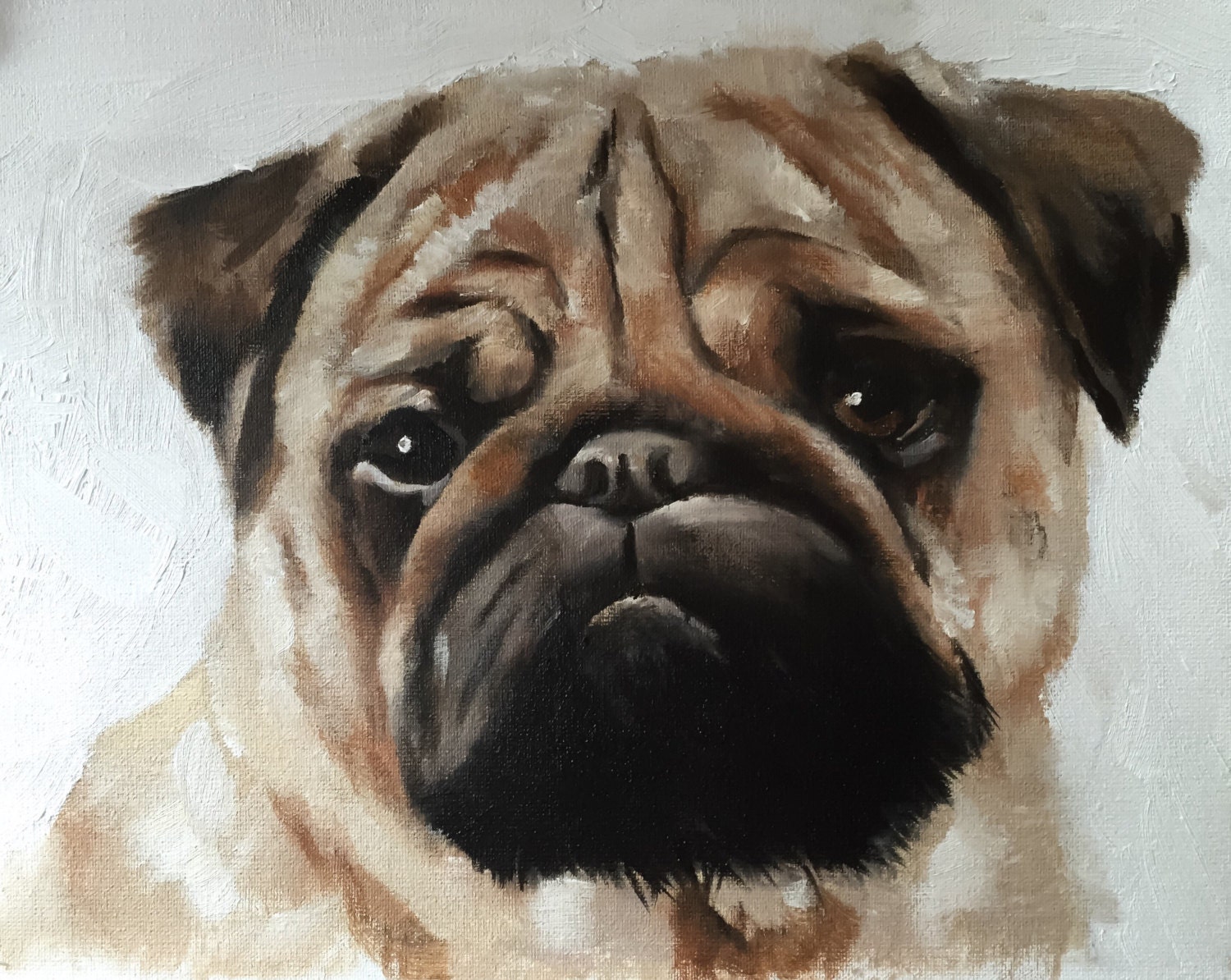 Pug Dog Painting Pug Dog Art Pug Dog PRINT Pug Dog Art Print