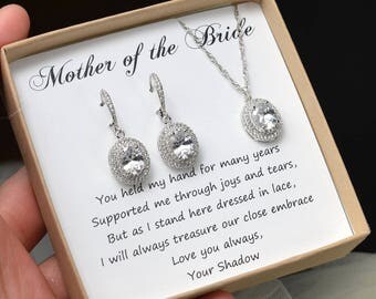 Mother of the Bride groom gift Bridal Jewelry set oval Crystal Wedding Jewelry Rose gold Bracelet silver Gold Bridal Earrings Jewelry set