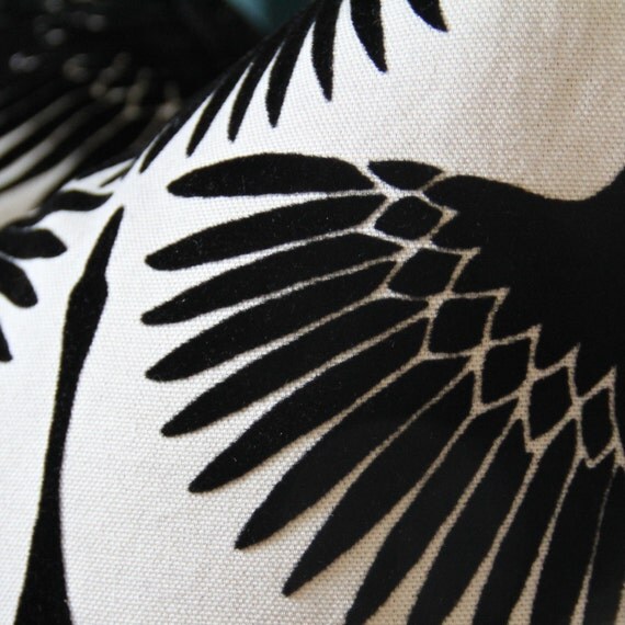 Bird Pillow Cover Black and White Pillow Cover Monochrome