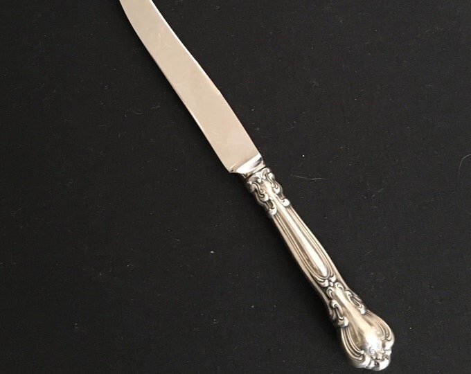 Storewide 25% Off SALE Vintage Gorham Buckingham Sterling Silver #1910 French Blade Dinner Knife Featuring Elegant Inscribed Raised Finish