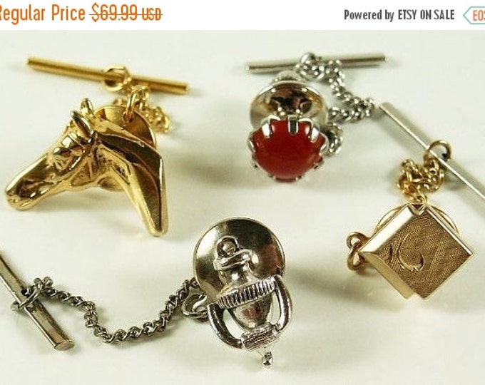 Storewide 25% Off SALE Lovely Collection of four vintage designer tie tacks perfect for a well dressed professional