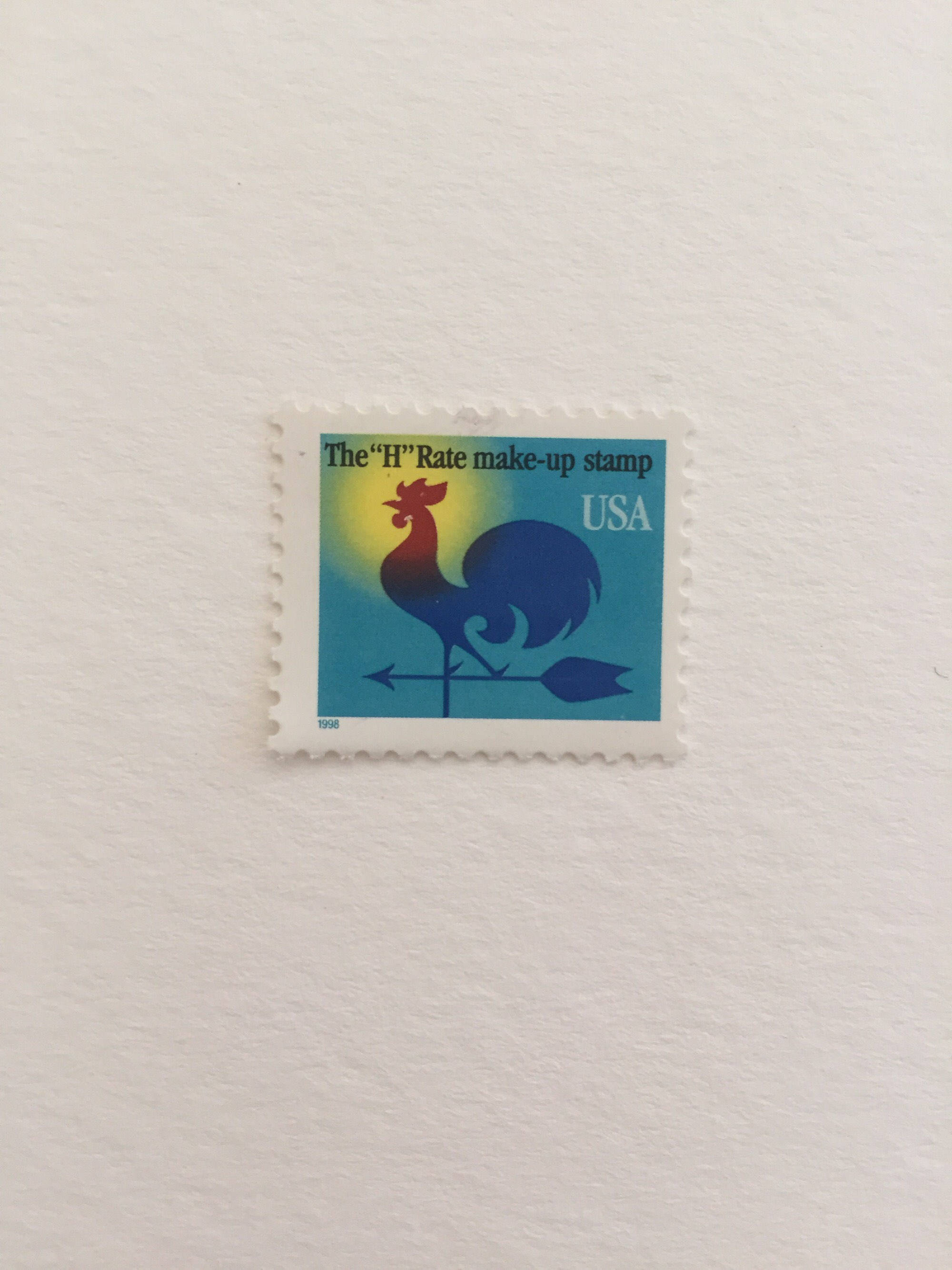20 Vintage 1c US postage stamps H-Rate Rooster 1998 Blue