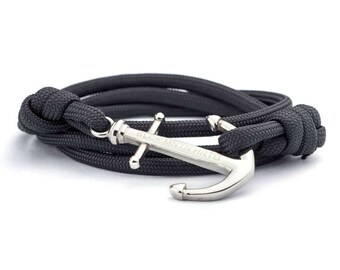 Anchor bracelet DRAKE grey - silver