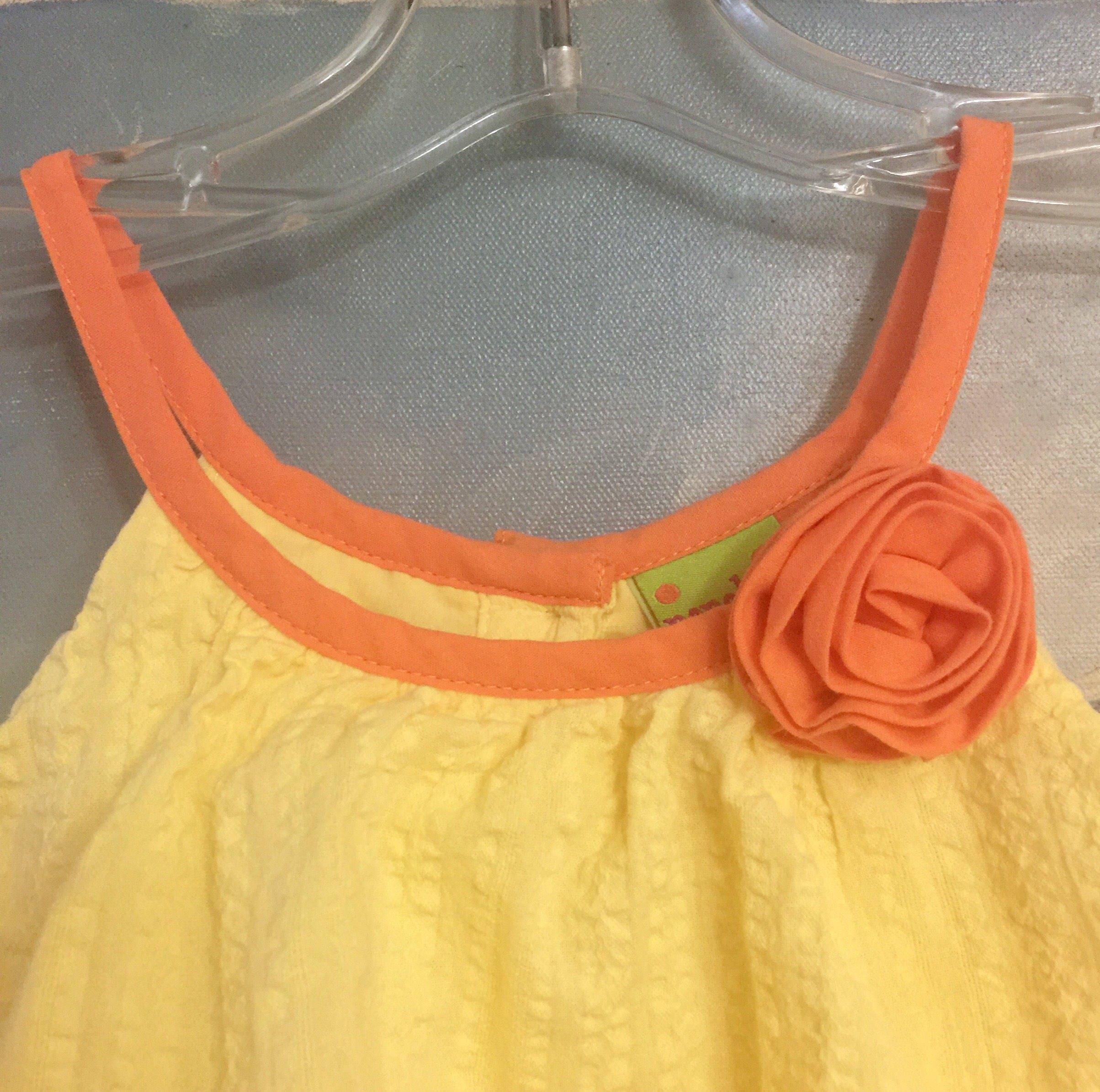 Yellow Tiered Ruffle Dress Baby Orange Flower Girl Sundress Retro Shoulder Straps Cotton Organic Summer Beach Yellow Tiered Ruffle Dress Baby Orange Flower Girl Sundress Retro Shoulder Straps Cotton Organic Summer Beach