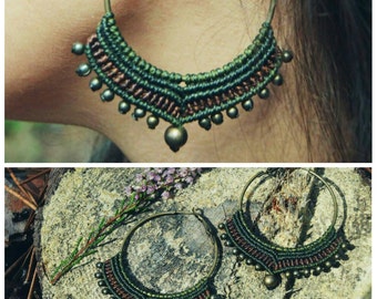 Macrame earrings Tribal earrings Tribal jewelry
