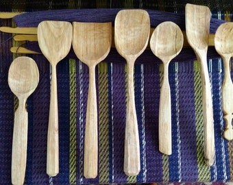 Spalted Yellow Birch serving spoons/spatulas (please specify 1-7 l to r)