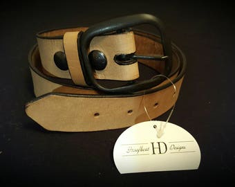 Genuine Custom Leather Belt With Snaps, Available in 8 Colors.