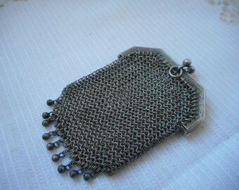 stunning vintage French solid silver coin purse / porte monnaie purse