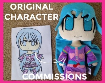 OC COMMISSIONS - original character commission, custom plush character, custom stuffed animal, anime plush, oc commission, custom plushie