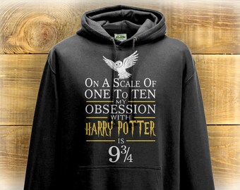 Harry Potter Hooded Sweatshirt, Adult Slouchy Sweatshirt, Potter Fan Birthday Gift Idea, Graphic Suitable For Him Or Her