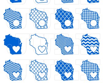 Wisconsin SVG Cut Files, Wisconsin dxf, Wisconsin SVG, dxf, ai, eps, png, Wisconsin Monogram SVG, Wisconsin State Shapes, Monogram State