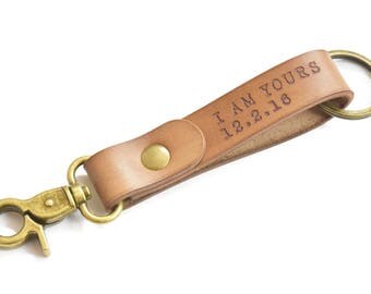 Mens keychain, handmade leather keychain personalized, key chains for women, gift ideas, key organizer, LT589-brown