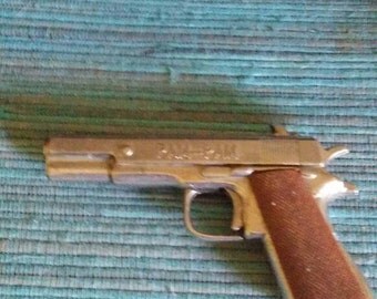 45 automatic, mini cap gun, die cast, vintage, toy