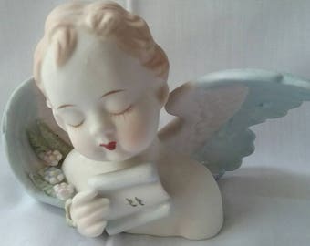 Vintage Angel or Cherub Figurine Occupied Japan Porcelain Bisque