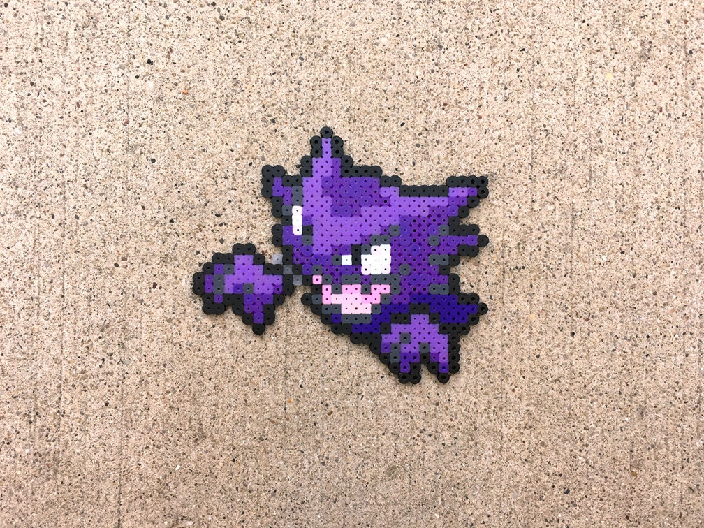 Gastly Haunter Gengar Mega Gengar Pokemon Perler by Pixelixir