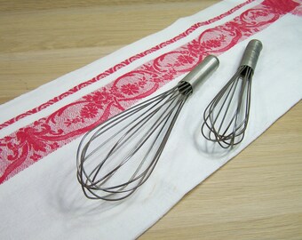 Pair of vintage whisks, eggs beater, hand mixer, wire beater | Kitchen utensil 1940