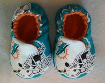 Miami Dolphins baby shoes, baby slippers, baby booties, crib shoes