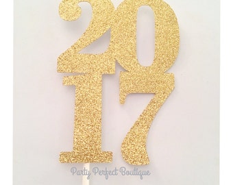 Glitter 2017 Centerpiece, New Year's Eve centerpiece, happy new year, 2017 centerpiece, glitter 2017 -Set of 4