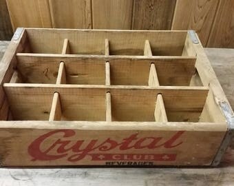 Vintage Crystal Club Beverages Wood Soda Crate from Scranton, PA