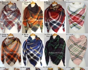 gift for women, plaid BLANKET scarf, plaid tartan scarf, best friend gift, plaid scarf, christmas gifts, blanket scarves, checked scarf