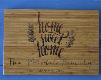 Housewarming Gift, Closing Gift, Home Sweet Home, Personalized Cutting Board, First Home Gift, House Warming Gift, Wedding Gift