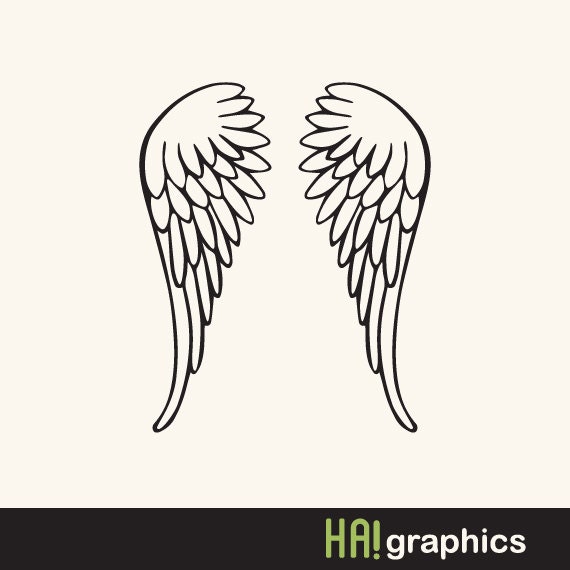 SVG and DXF File Angel Wings Nursery Baby Silhouette