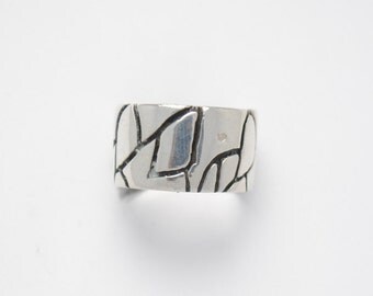 Silver ring - large ring - vintage ring - woman ring - big ring