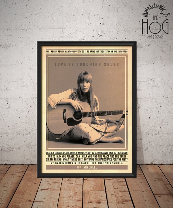 Joni Mitchell Poster Quote Retro Music Poster Music Print