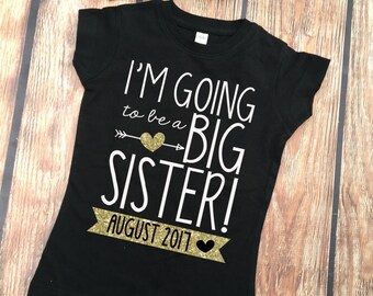 I'm Going to be a BIG Sister - New Big Sister - Girls' Fitted Tees - Big Sister Shirt - Announcement Shirts - Big Sister Outfit - Promoted