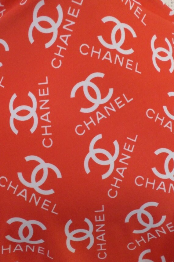 Chanel Inspired Designer Print Spandex Fabric By The Yard