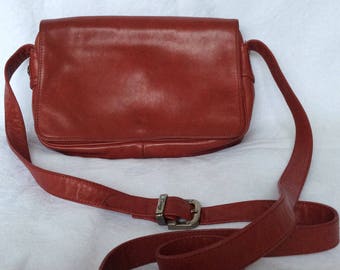Vintage Enny red leather cross body bag