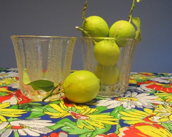 Portuguese Vintage - Art Deco Clear Depression Glass Vase/Plant Pot - Made in Portugal - 1930s