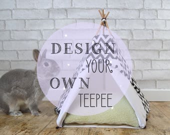 Rabbit bed bunny teepee guinea pig teepee - design your own teepee