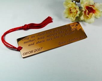 Gift for Niece, Niece Bookmark, Engraved Niece Gift, Customised Bookmark, Personalised Keepsake Gift, Niece Birthday Gift, Niece Card