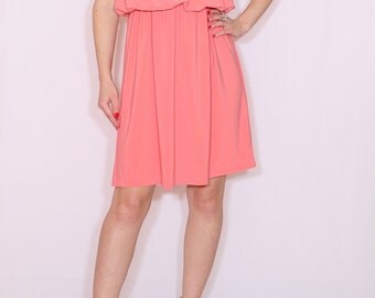 Short coral dress Bridesmaid dress Party dress Salmon dress