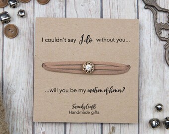 Matron of honor bracelets - coffee bracelet - wrap bracelet - handmade bracelet - will you be my matron of honor gift - Gifts under 20