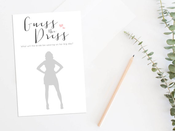 Guess The Dress Printable Game Printable Bridal Shower Game