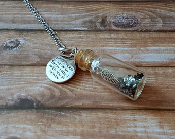 Stainless steel necklace bottle "i you in my heart until will hold i hold you in heaven"