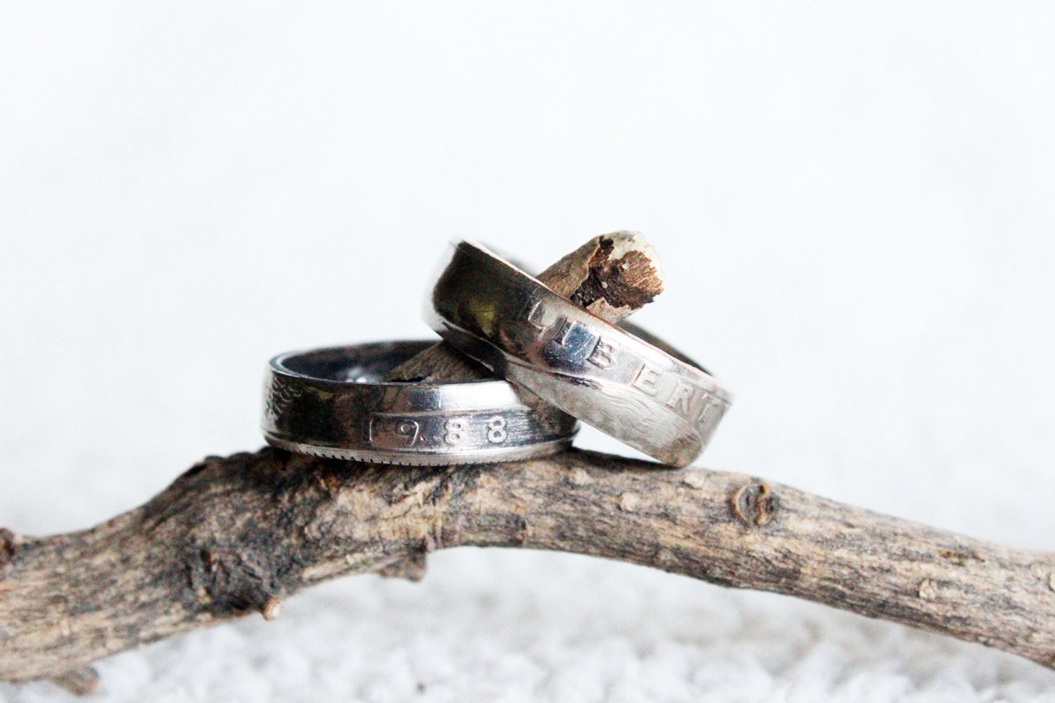 Liberty Quarter Coin Ring, Year you were born, Silver Coin Ring, Liberty Ring, Double sided, Coin Jewelry, Gift for him, Rustic Ring