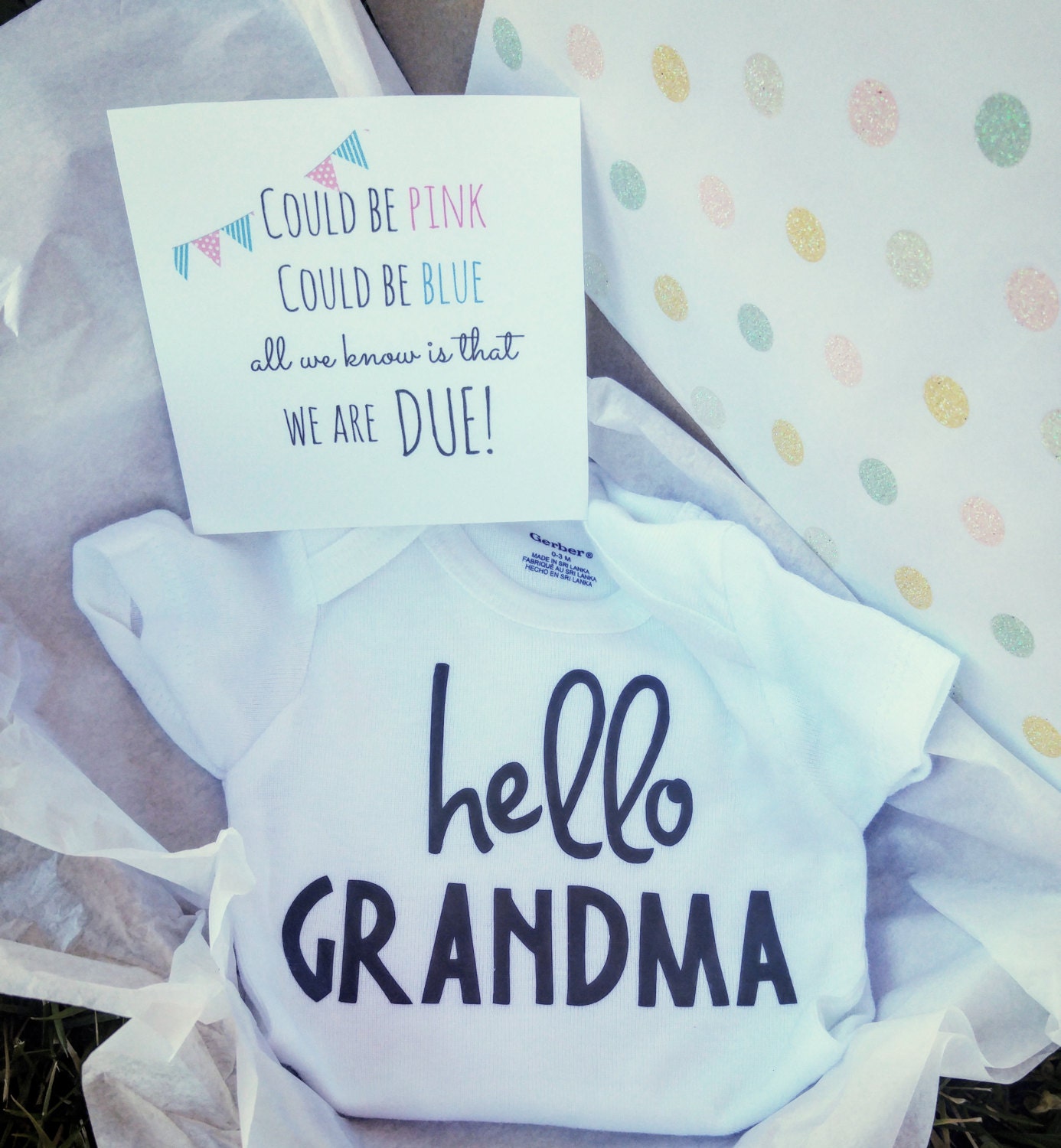 Pregnancy Announcement Box Hello Grandma