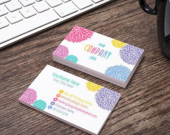 Multi Colored PomPom Business Card - Home Office Approved Branding Guide Approved Fonts Colors - Bundles Available - Leggings Business Card