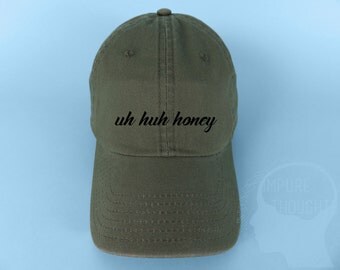 UH HUH HONEY Dad Hat Embroidered Baseball Cap Low Profile Casquette Strap Back Unisex Adjustable Cotton Baseball Hat