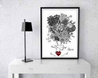 Red butt fuck Erotica art posters