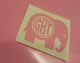 Elephant Monogram Decal