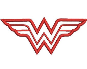 6 sizes - Wonder Woman Applique Design, Wonder Woman Embroidery Design, Machine Embroidery, Wonder Woman Logo Pattern, Instant Download